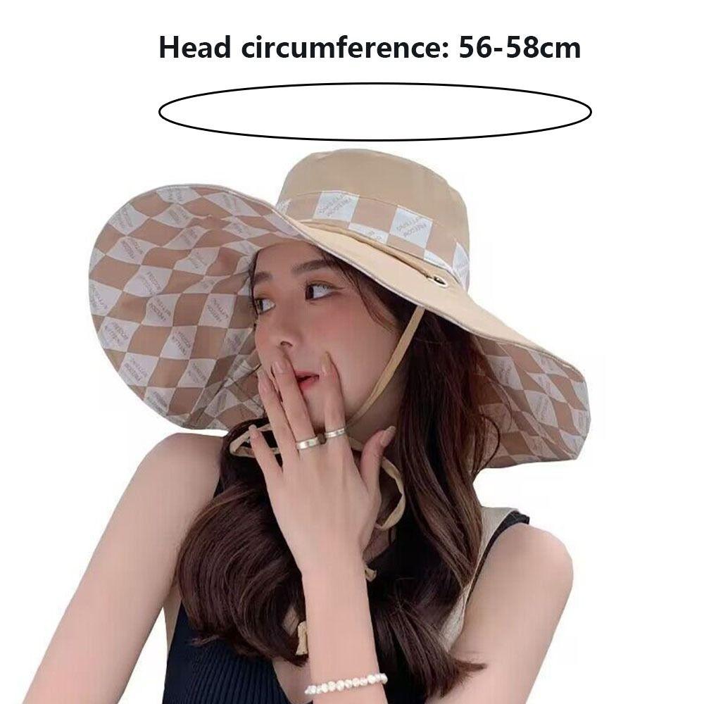 Foldable Women Sun Hat Korean Style Large Brim Double-sided Bucket Hat Sunshade UV Protection Summer UV Protection Cap Outdoor