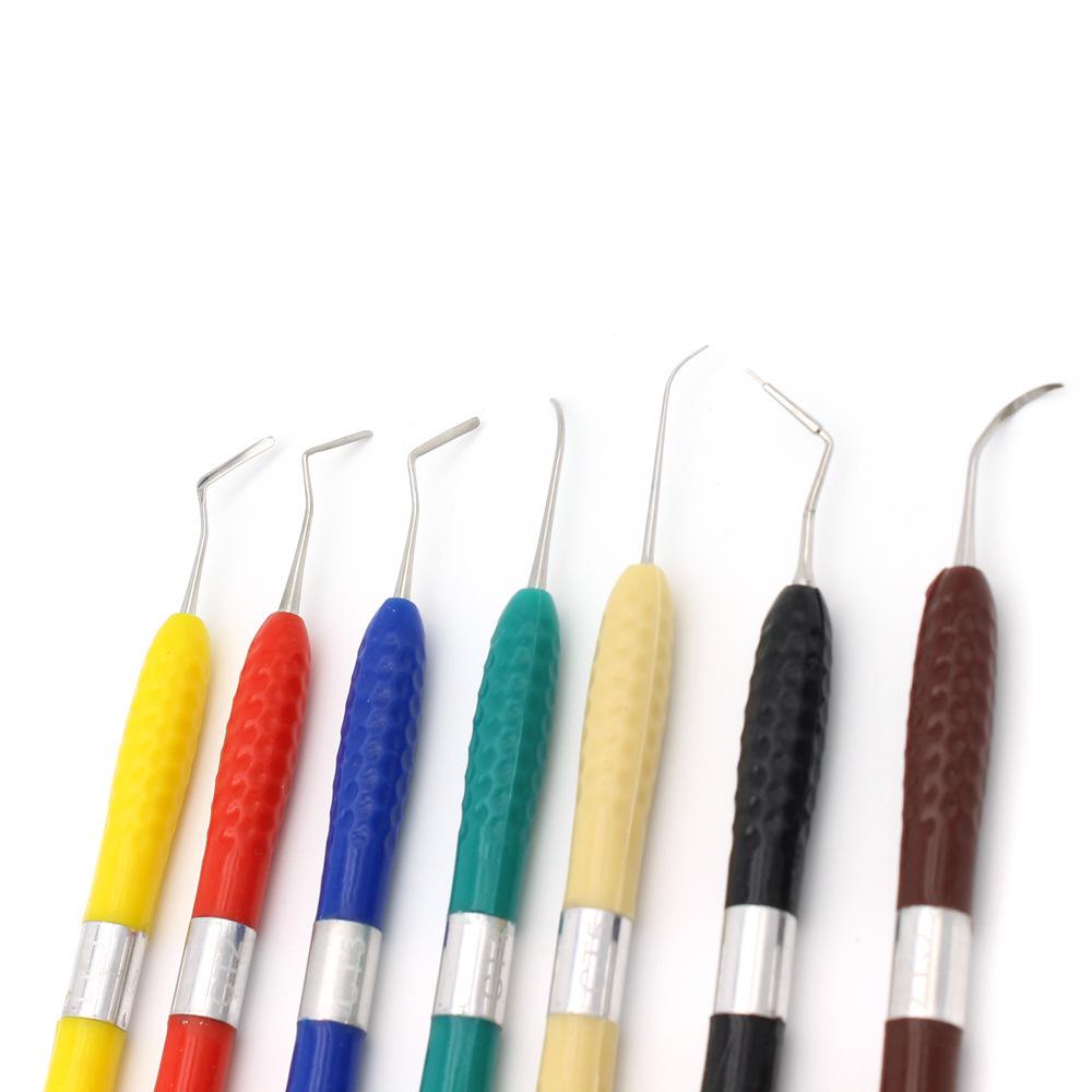 Dental Aesthetic Filling Resin Trimmer Kit, 7-Piece, New Silicone Handle, High-Temperature Resistant.