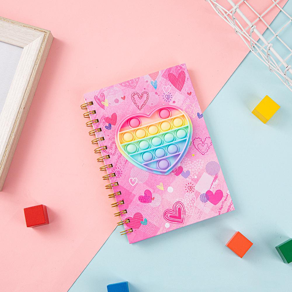 A5 Student Diary - Cute Cartoon Silicone Bubble Cover, 80 Sheets A5, 80 pages