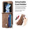 Faux Leather Galaxy Z Flip 6 Wallet Phone Case with Removable Card Holder for Samsung Z Flip 5 4 3 Flip5 Flip4 Flip3 5G Cover