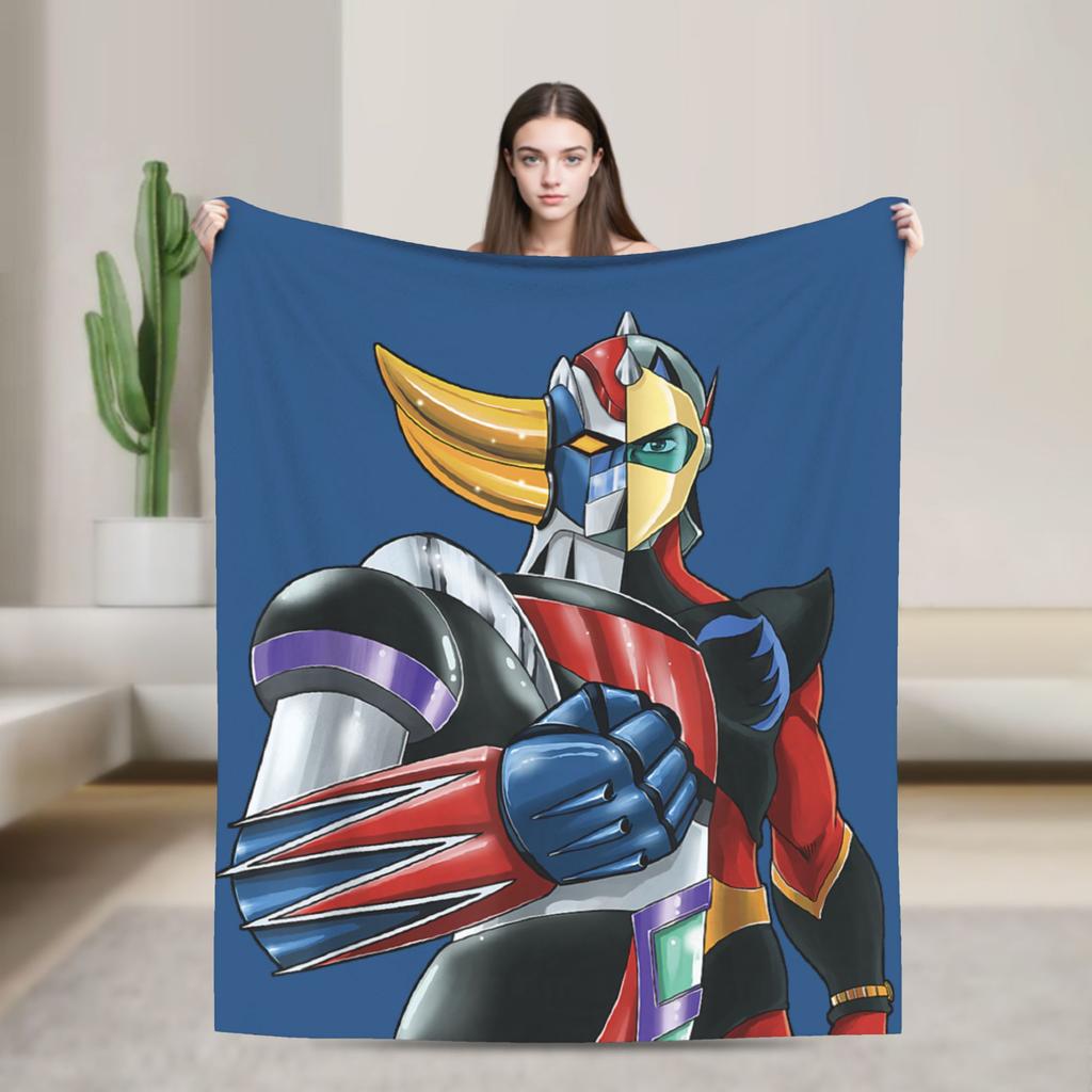 UFO Robot Grendizers Goldorak Blankets Japan Anime Fleece Funny Warm Throw Blankets for Home Restaurant Winter Car