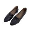 Comfortable single shoes spring new shallow mouth pointed flat shoes thick heel style grandma shoes soft sole