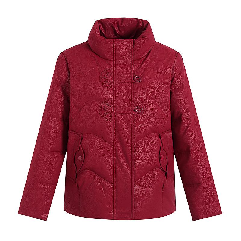Genuine middle-aged and elderly down jacket women's short winter new white duck down fashionable foreign style warm mother coat