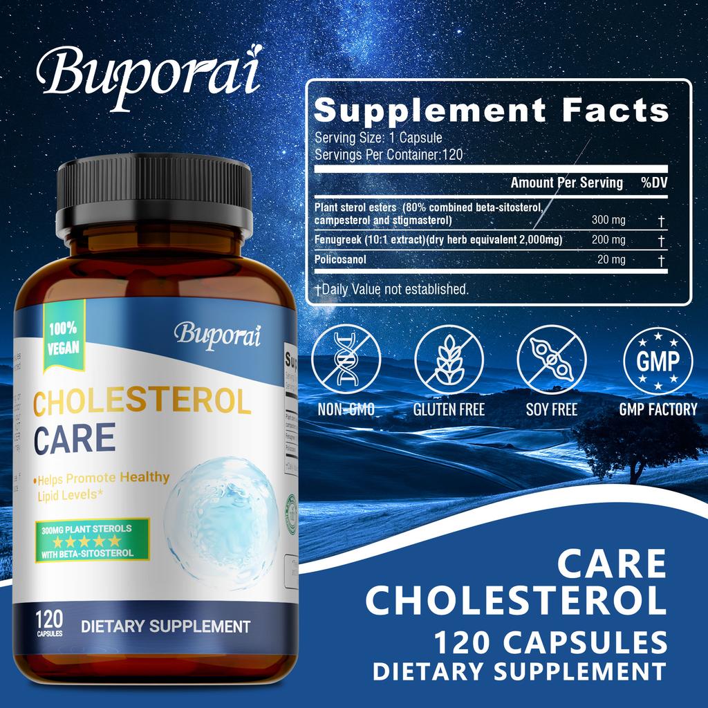 Contains a Mixture of Phytosterols, Fenugreek, and Polyeicosanol, Which Helps Lower Cholesterol and Blood Lipid Levels.