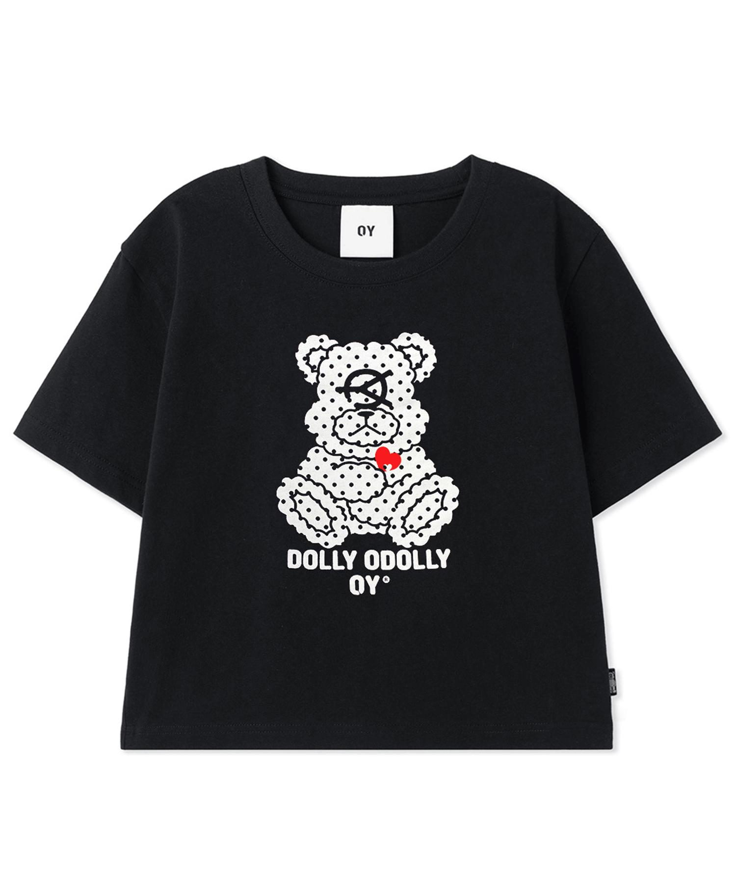 Oy Dot Dolly Cropped Tee - Black Free