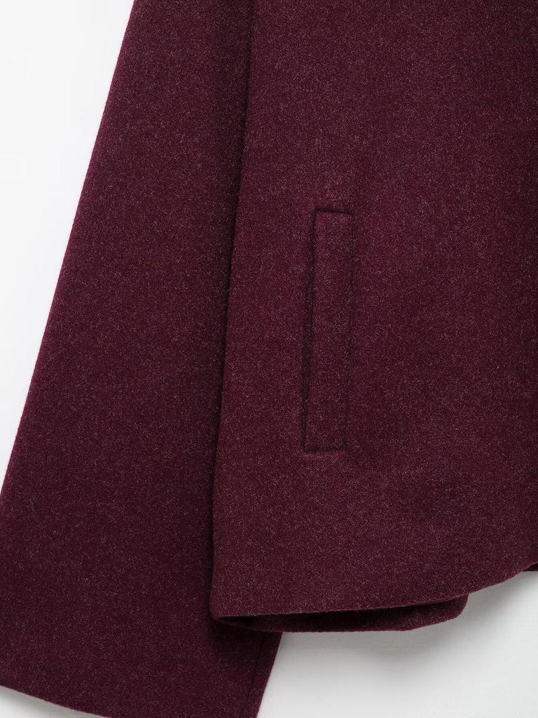 Spring 2025 Women's Casual Wool Blend Long Sleeve Coat - European & American Style