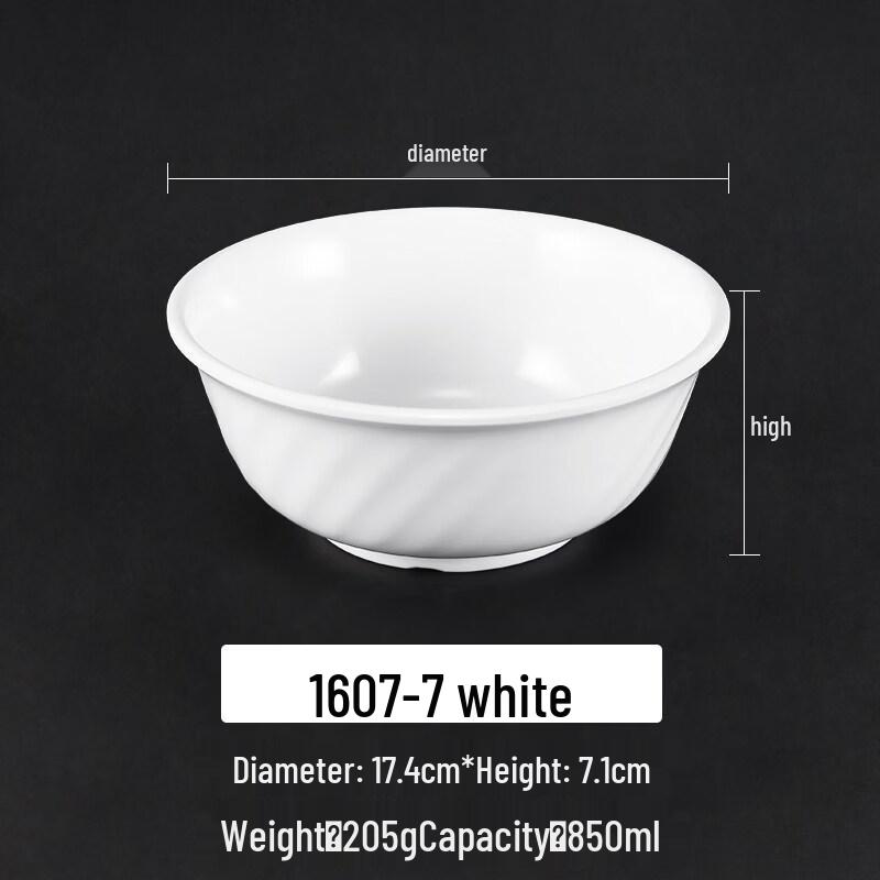 Elegant White Melamine Noodle Bowl