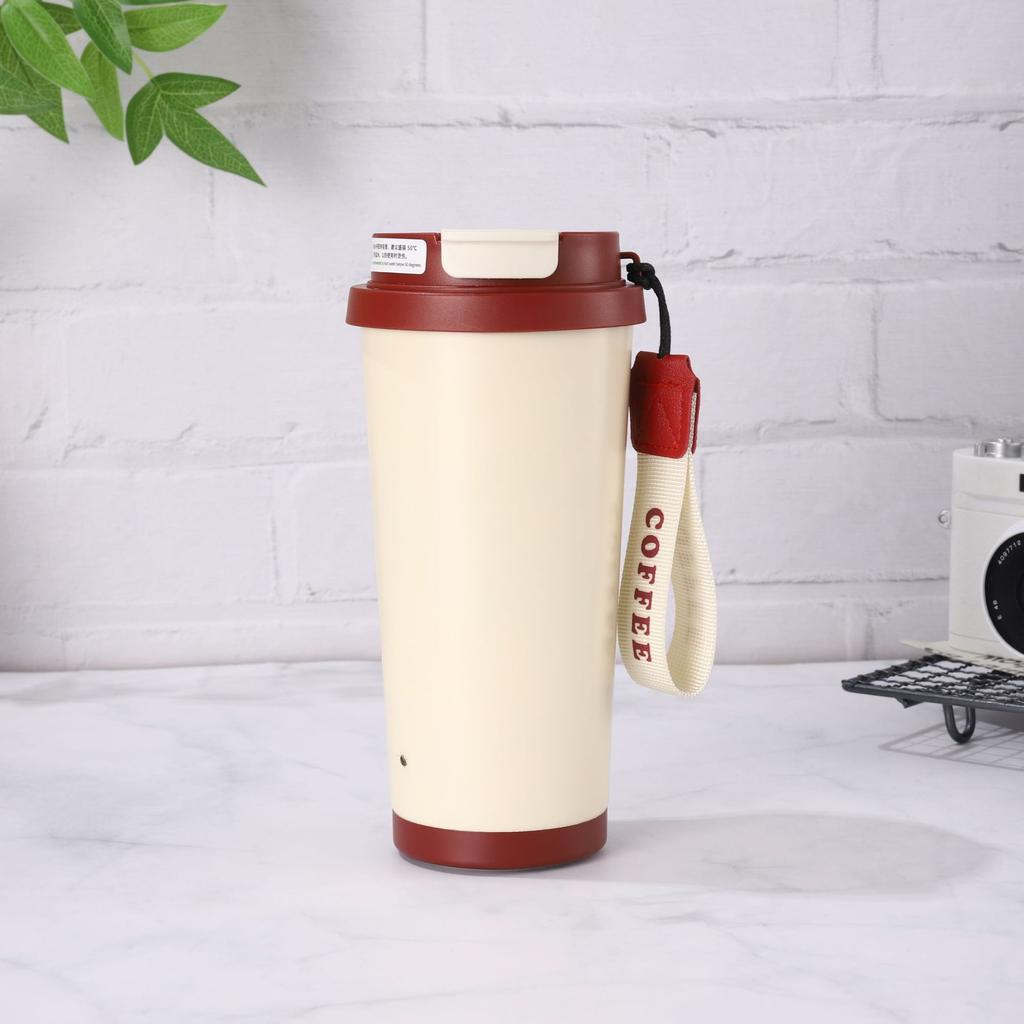 Lily Of The Valley Coffee Cup Household Double Drink Straw Cup 316 Stainless Steel Thermos Cup Couple Water Cup Gift Water Cup