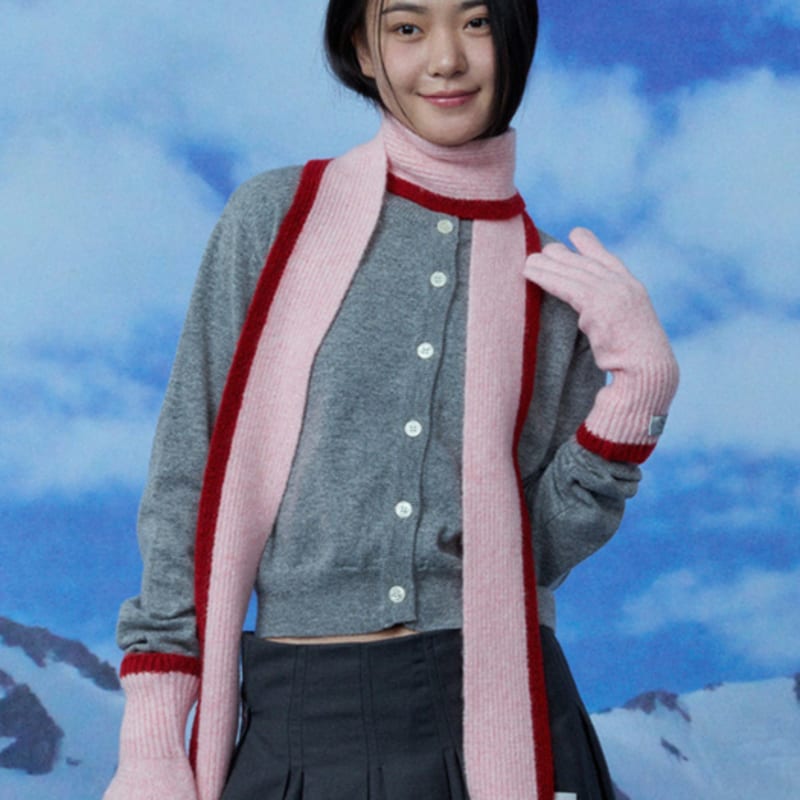 RECLOW GEFRORENER SCHAL UND HANDSCHUH-SET ROSA