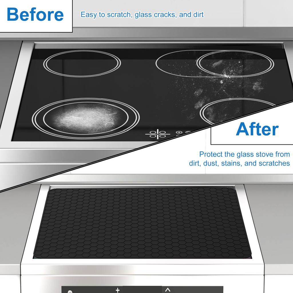 Stove Top Cover Silicone Stove Mat Heat Resistant Cooktop Cover Foldable Anti-slip Hob Cover Range Covers for Electric Stove