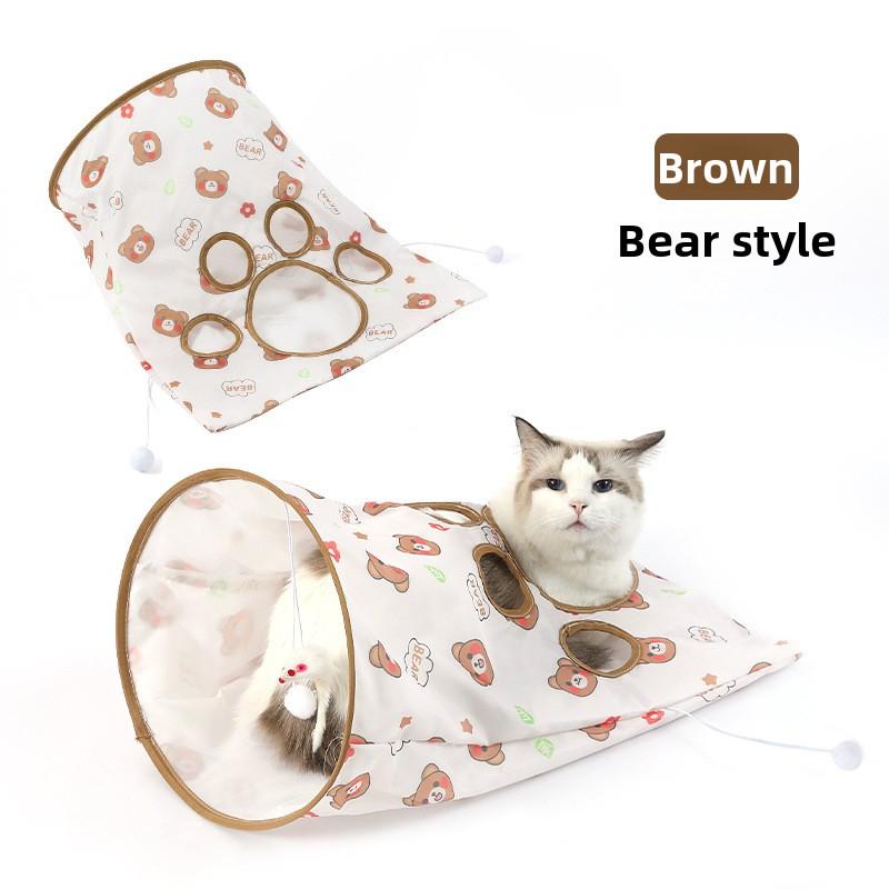 Folding Paper Cat Tunnel Toy Cat Burrows Through Pocket Rolling Dragon Passage Toy Interactive Play