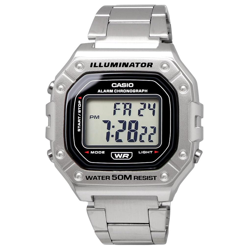CASIO Standard Digital Watch Cheap Casio Metal Band Silver Overseas Model [Casio] W-218HD-1AV Men's