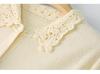 100% Mercerized Wool Crochet Lace Polo Collar Casual Versatile Knit Cardigan for Women