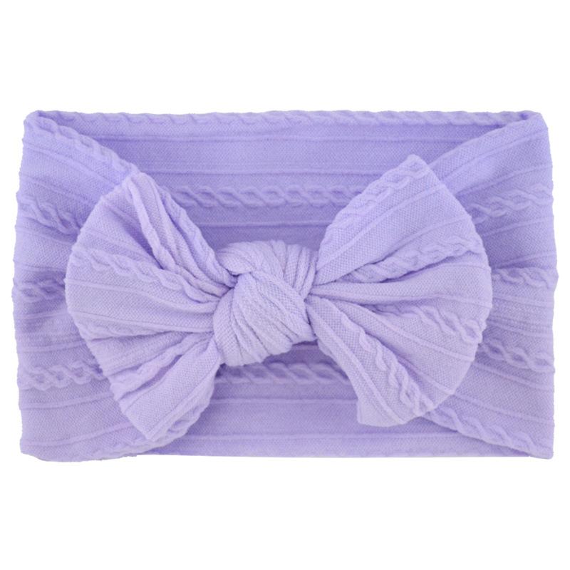 Solid Color Bow Baby Headbands, Soft Elastic Nylon Wide Hairbands for Infants