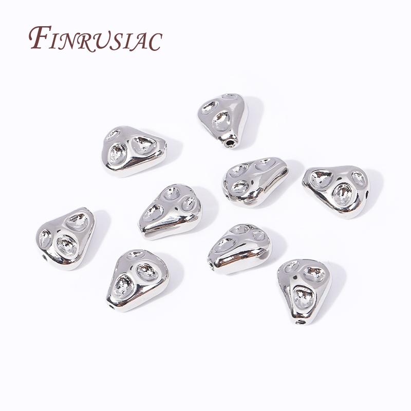 18K Gold Plated Brass Irregular Spacer Beads DIY Beadwork Accessories Supplies For Needlework Natural Stones Jewelry Making