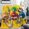 1pz Coperta in Flanella con Stampa M&M's, Alta qualità, Per Tutte le Stagioni, Decorazione per la Casa, Calore e Comfort, Perfetta per Regali di Natale
