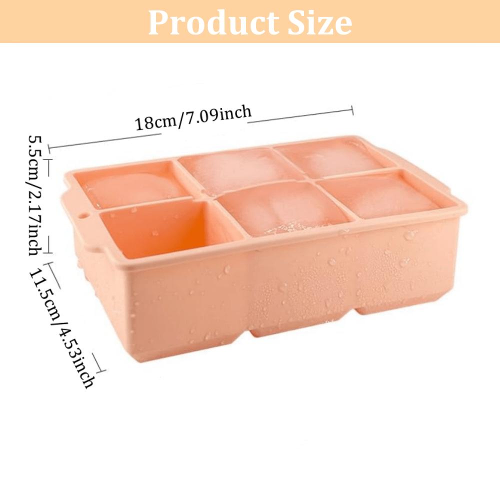 1/2Pcs Large Ice Cube Moulds, Round & Square Ice Ball Maker, Extra Large Ice Cubes Tray, Easy Release Silicone Ice Tray