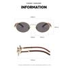 Vintage Small Oval Sunglasses Men Wood Leg Sun Glasses Fashion Round UV400 Goggles Eyewear Shades