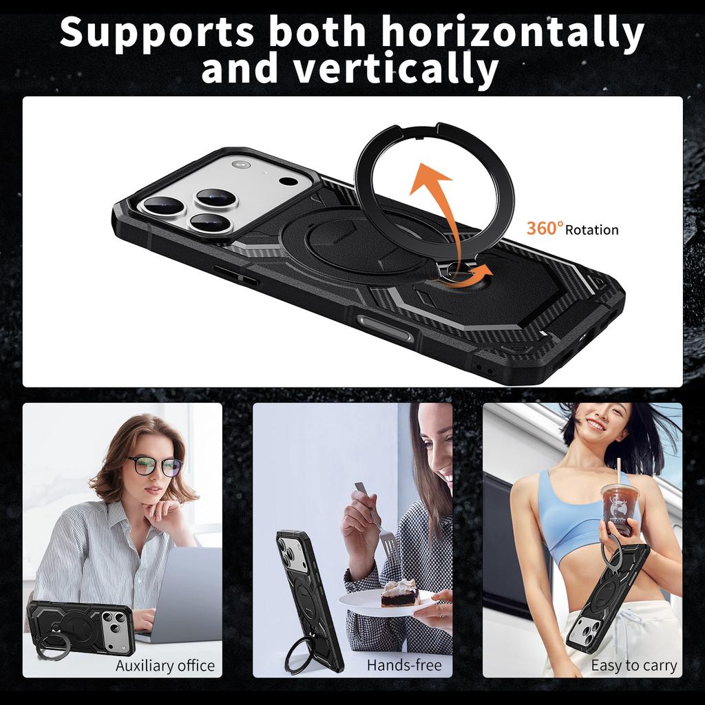 For iPhone 17 Pro Max Case Compatible with MagSafe Kickstand TPU+PC Phone Cover