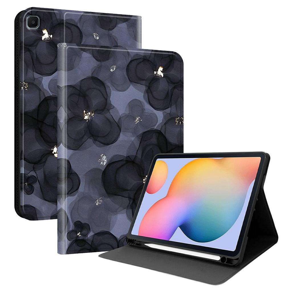 Pouzdro z PU kůže pro Samsung Galaxy Tab S6 Lite (2024) / Tab S6 Lite (2022) Potiskový kryt pro tablet se stojánkem a slotem na pero (Stylus není součástí balení)