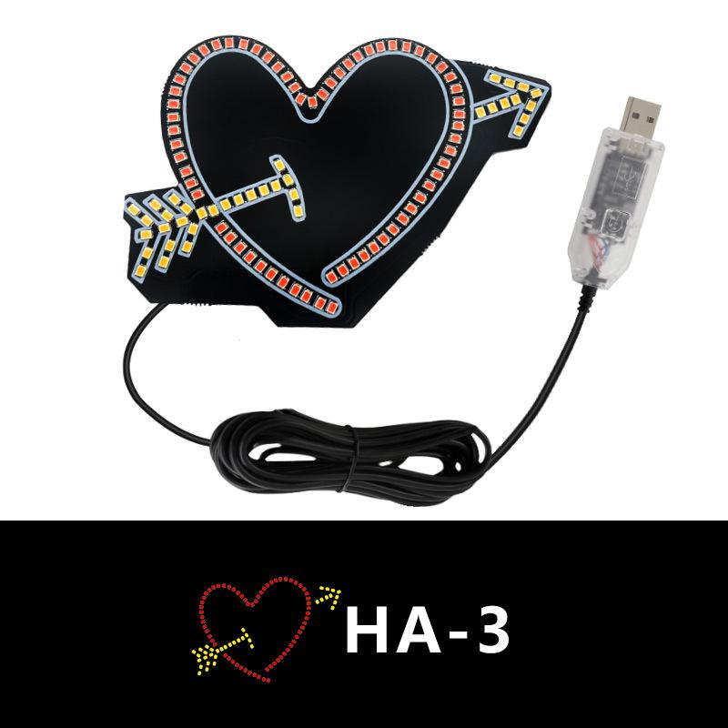 Car Love Window Light LED Decorative Light Creative No Wiring Love Reddish Internet Celebrity Rear Window Emotion Light