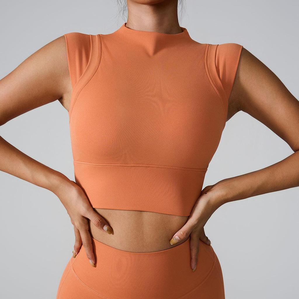 European and American High-Elastic Nude Sports Bra - Yoga Shaping Fly Sleeve