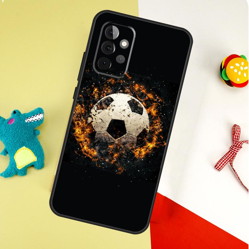 Football Soccer Ball For Samsung Galaxy A55 A35 A15 A54 A34 A14 A53 A33 A13 A05 A06 A16 A22 A32 A52 Phone Case