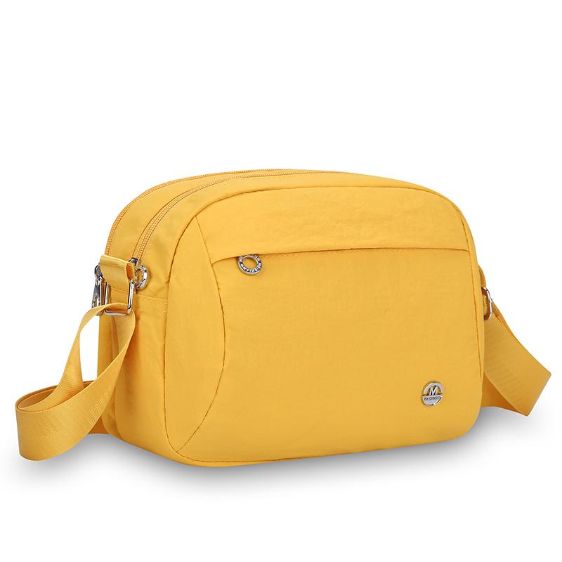 

Casual Nylon Multi-Layered Crossbody Bag Lightweight Large Capacity Shoulder Bag for Middle-Aged Women Urban Minimalist Style жовтий