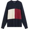 Color Block Knit Sweater With Cable Texture Men Sweater XM0XM05979