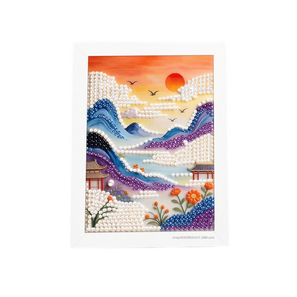 DIY Pearl Painting Kit Handmade Craft Material Set Sunflower Pattern Wall Art for Festival Gift and Home Decoration