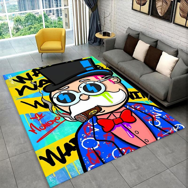 

Monopoly Dollar Rich Game Cartoon Carpet Rug for Bedroom Living Room Sofa Playroom Doormat Home Decor,Kid play Area Rug Non-slip 40x60cm