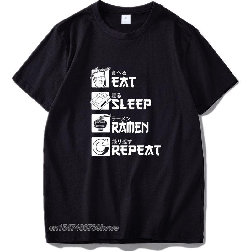 Eat Sleep Anime Repeat Shirt Funny Japanese Unisexga Gift Tee Tshirt Cotton Standard Size European Clothes Digital