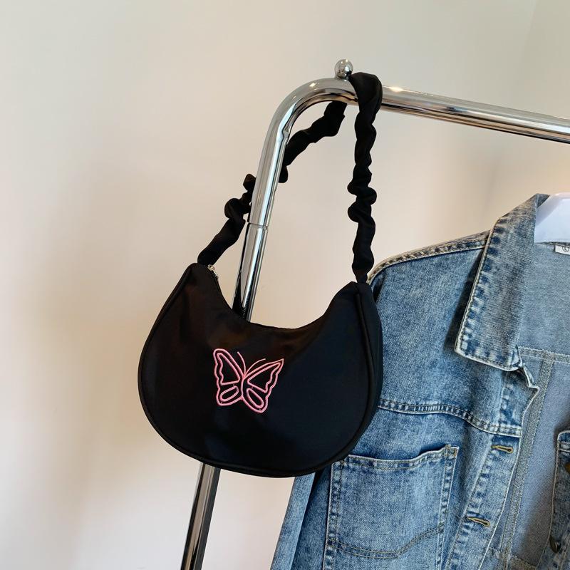 

Летняя новая модная сумка-пельмень в форме бабочки, универсальная сумка через плечо на одном плече чёрный