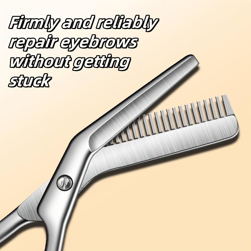 Stainless Steel Eyebrow Scissors with Comb -Hypoallergenic One-Piece Design,Sharp Blades & Ergonomic Handle for Precise Trimming