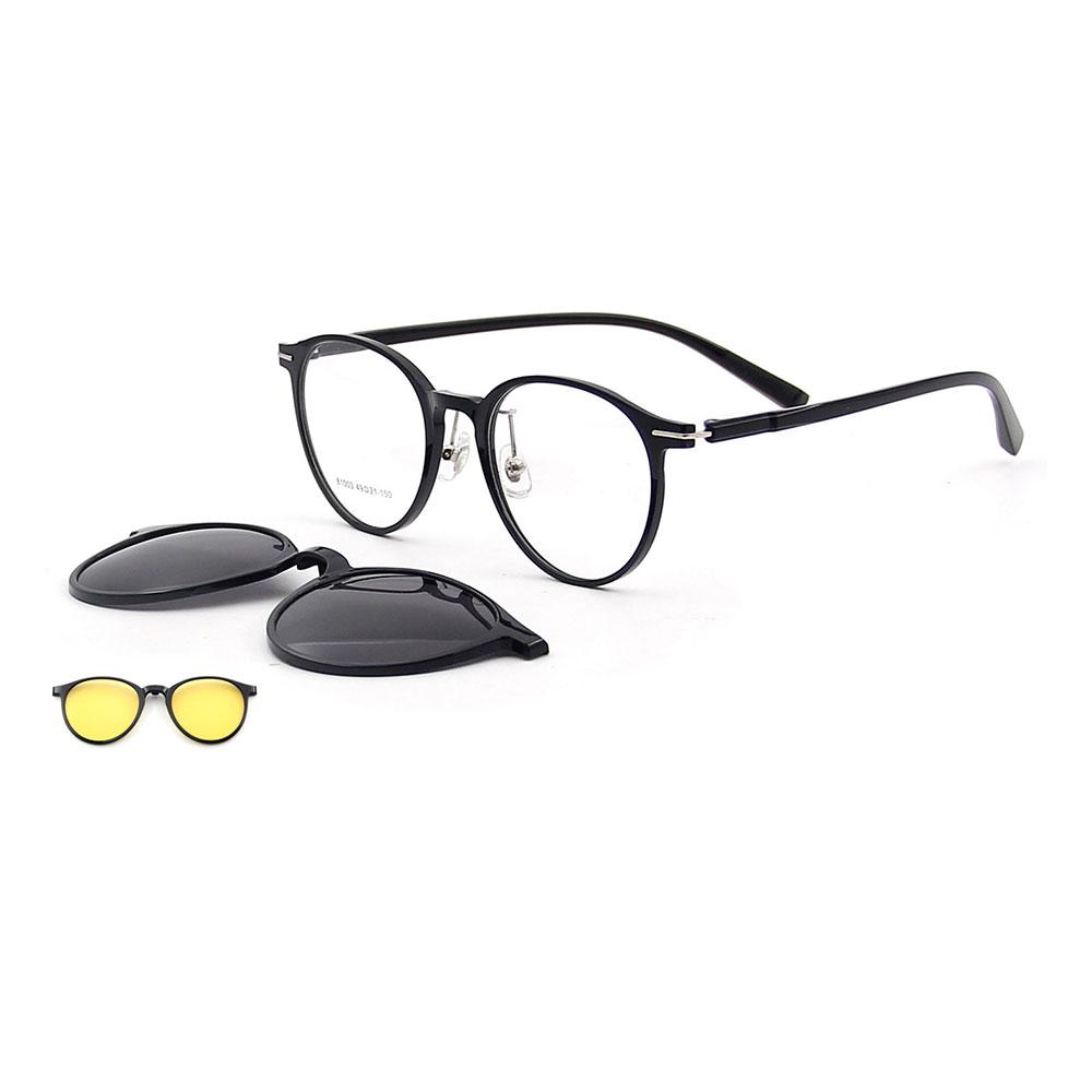 

Stylish Round Ultralight TR90 Women s Polarized Clip-On Sunglasses with Night Vision Comfort Glasses Frame for Day & Night
