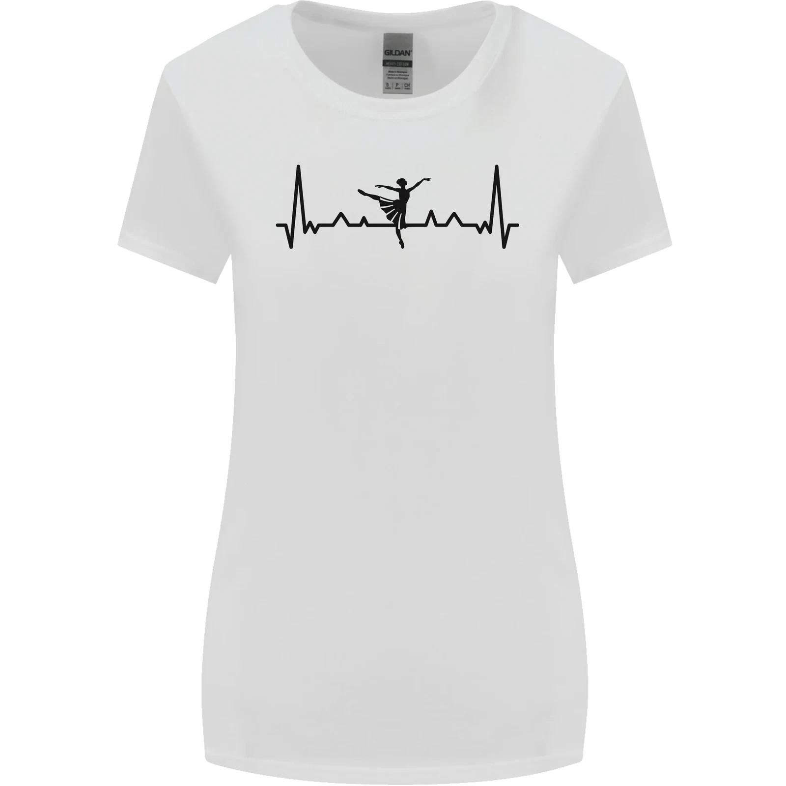 

Ballet Dancer ECG Dancing Ballerina Pulse Womens Wider Cut T-Shirt 4XL