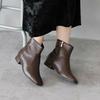 Vivian Women's Short Low Heel Boots, V1581AW, Black Suede, Size 3L (25.5-26.0)