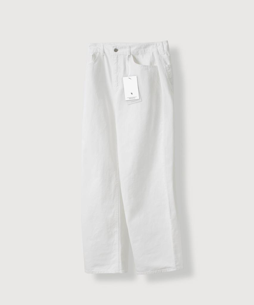 MOOD INSIDE Light Cotton Wide Pants_White