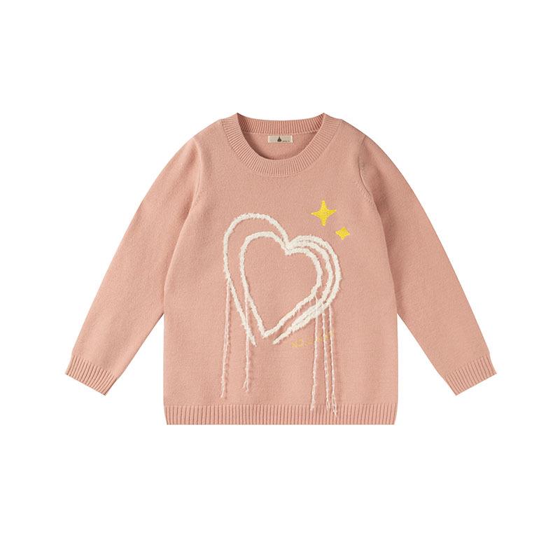 Shuangtian Winter Plus Size Women's Heart Pattern Knit Sweater