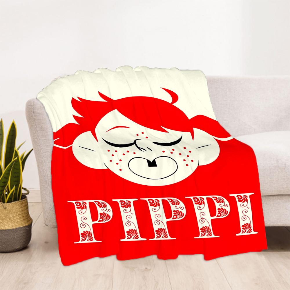1pc Pippi Longstocking Outdoor Blanket Lightweight Flannel, Soft & Warm, All Season Use for Sofa, Outdoor, Camping, Living Room, Office, Chair