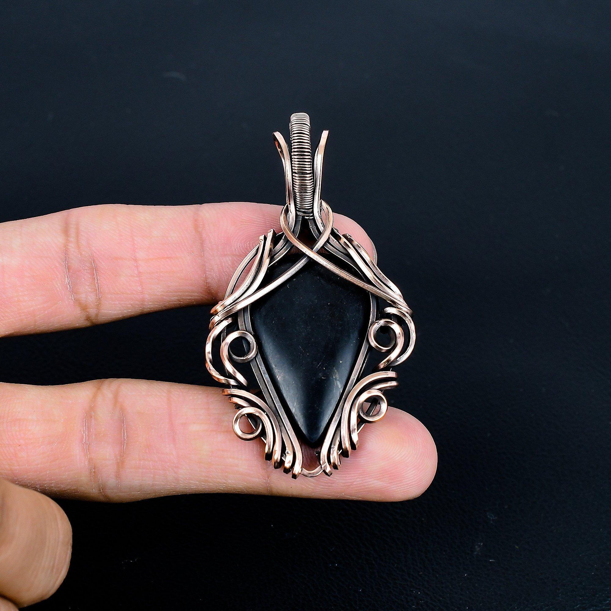

Shungite 999 Copper Wire Wrapped Pendant, Handmade Gemstone Tree Of Life Pendant Jewelry, Gifts For Love Brand New Pendant 2.67 Inches