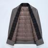 Winter double-sided woolen coat for men, middle-aged dad, suit collar, thick top, down lining, woolen woolen coat
