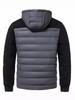 Men's Hooded Cotton Padded Jacket - Stand Collar, Patchwork, Warm Winter Casual Sport Jacket