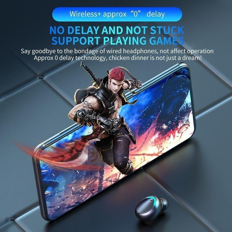 IPX7 Waterproof Wireless Sports Headphones 9D Stereo TWS Bluetooth 5 0 CVC8 0 Noise Cancelling with LED Display Charging Case