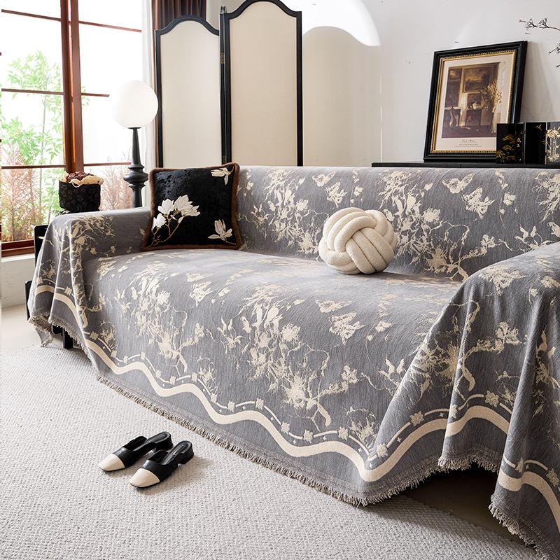 Thick Chenille Cat Scratch Resistant Sofa Cover Blanket French Elegant Style Sofa Protector Pad 180*130cm [single seat without armrest]