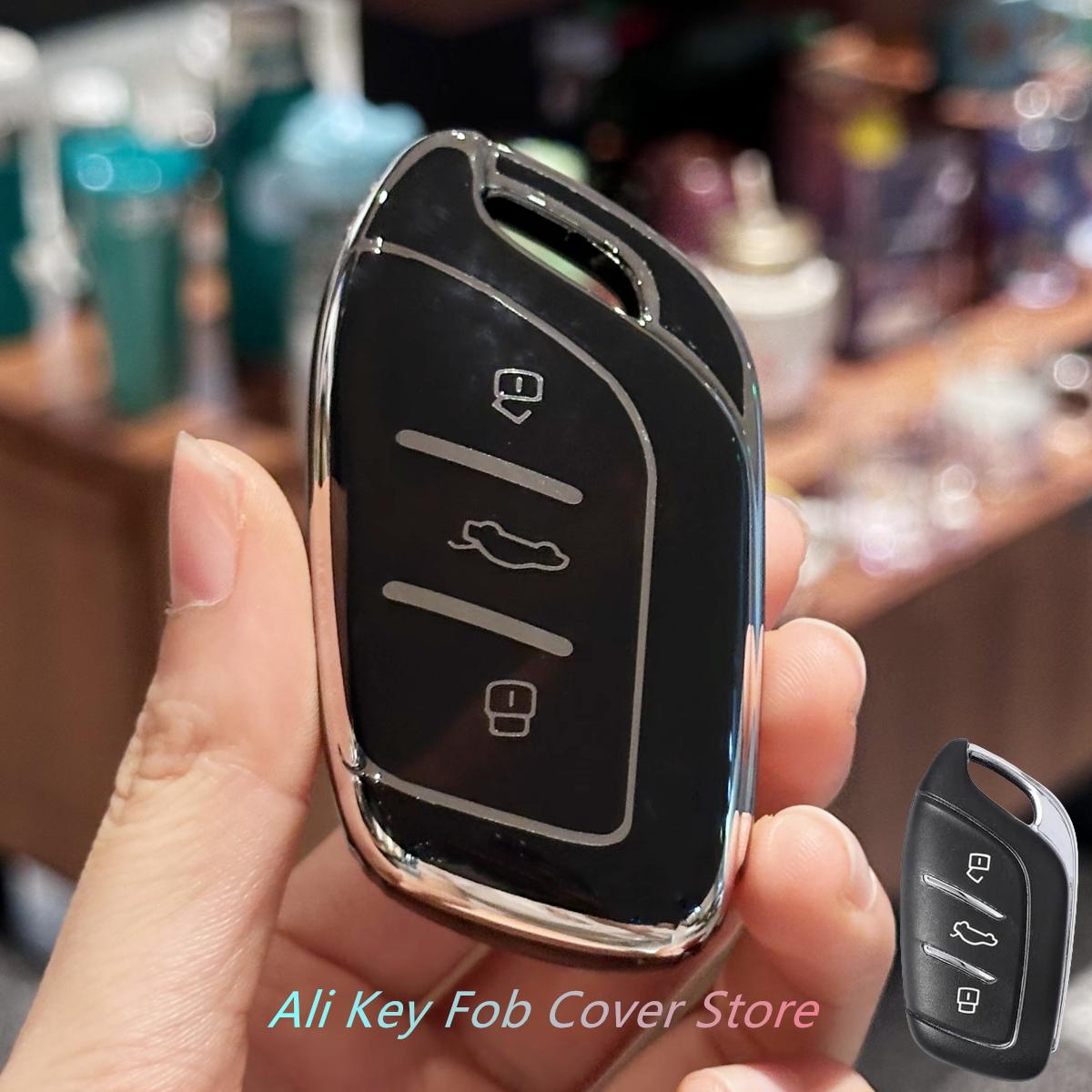 Чехол для ключей автомобиля для MG MG4 MG5 MG6 MG ZS EV HS EHS ZX GT для Roewe RX3 RX8 ERX5 RX5 I6 I5 Чехол для ключей Защитный брелок чёрный