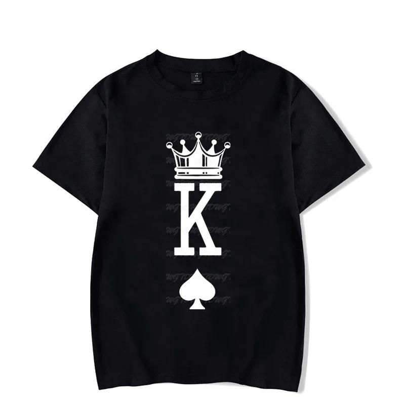 Queen Crown Couple Matching Tshirt Unisex Women Valentine Lovers Shirt Fashon Trend Wife Husband Tee Harajuku Couple Unisex T Shirt