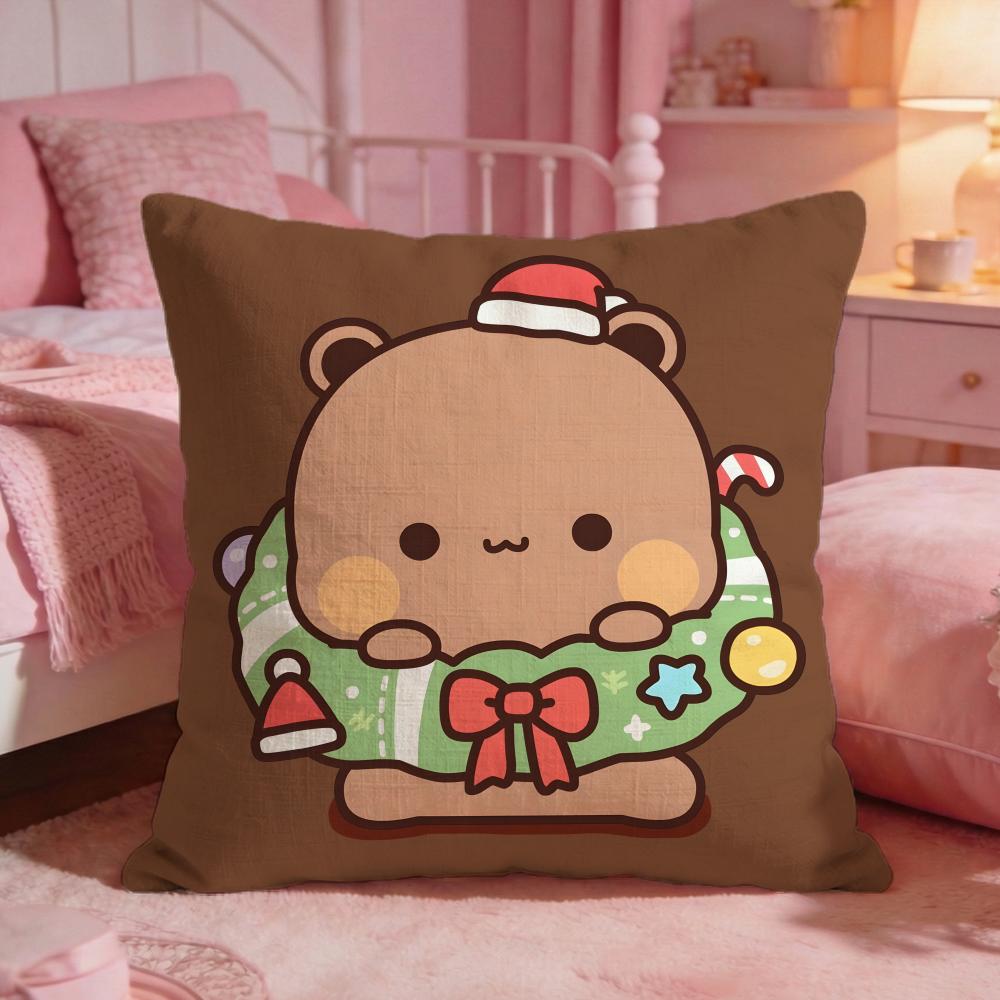 BUBU DUDU Cute Bear Cushion Cover Premium Comfort Reversible Pillow Cove Two In One Design For Any Room  Car Interior