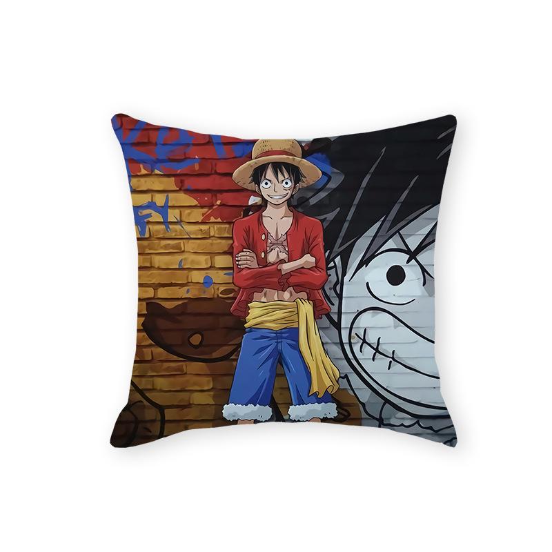 One Piece Anime Plush Pillow - Soft Cartoon Cushion for Sofa or Living Room