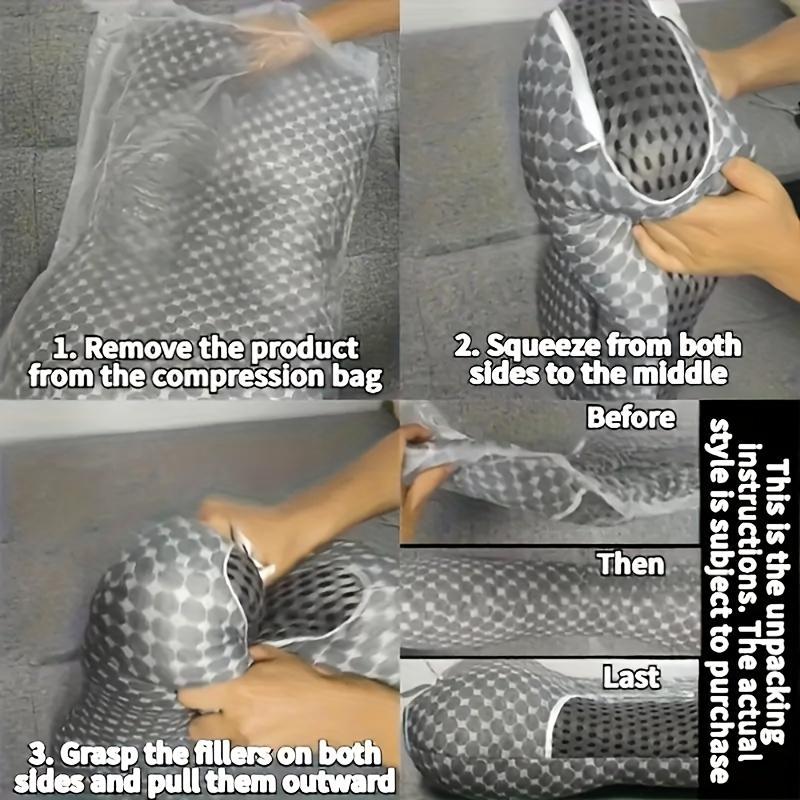 Oreiller Cervical de Massage en Tissu Fibre Soyeuse Glacée Rafraîchissante, Noyau d'Oreiller Aide au Sommeil, Sommeil Profond Adulte Usage Domestique, Oreiller Ménager Évacuant l'Humidité